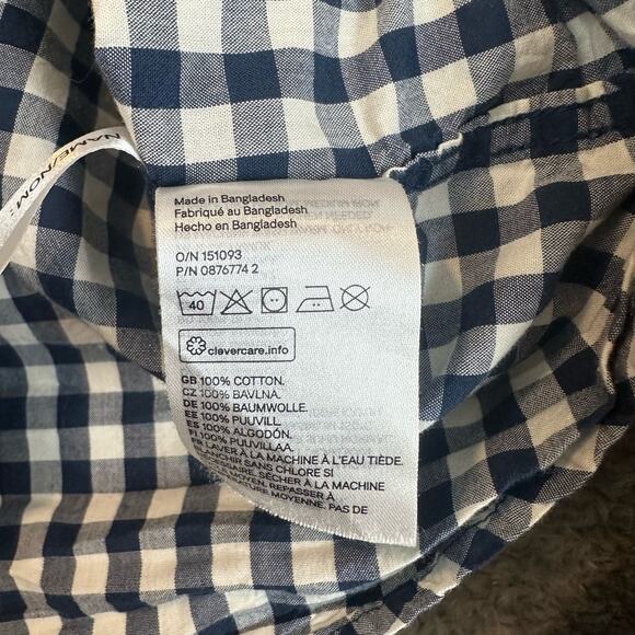 H&M Blue White Gingham Check Button Down Shirt Boys Size 6 6X - Picture 6 of 7